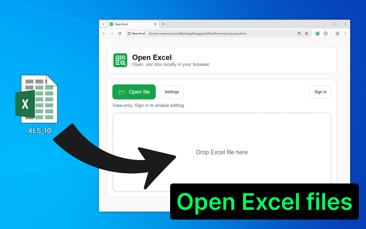 Open Excel extension preview